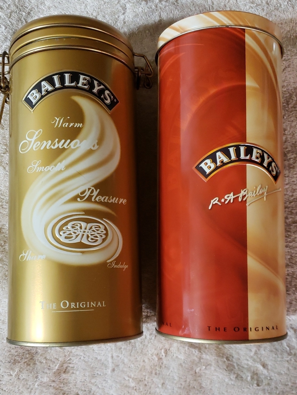 2002 And 2003 - Baileys Gift Tin Set in Gold and Orange - Home Accent